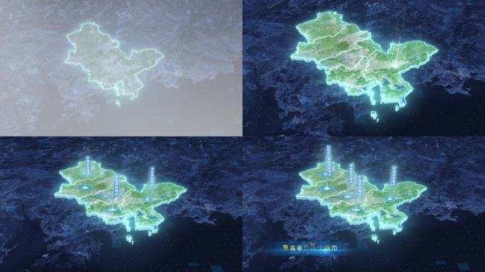 惠州地图-云雾俯冲勾勒轮廓