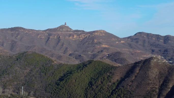 [4K]航拍素材.北京潭王路远眺定都峰