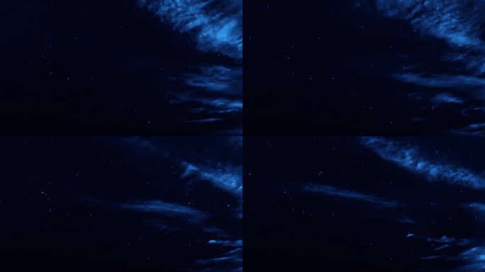 【HD天空】蓝色薄云奇幻唯美星空结尾收黑