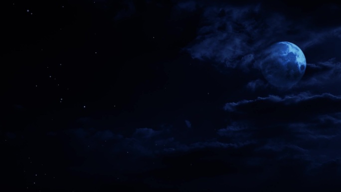 【HD天空】薄云满月圆月夜晚唯美月空暗夜