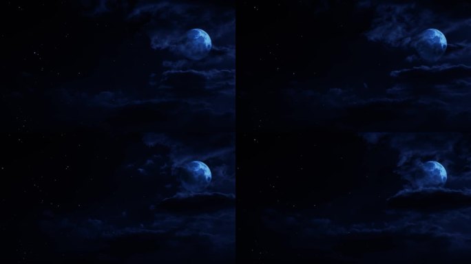 【HD天空】薄云满月圆月夜晚唯美月空暗夜