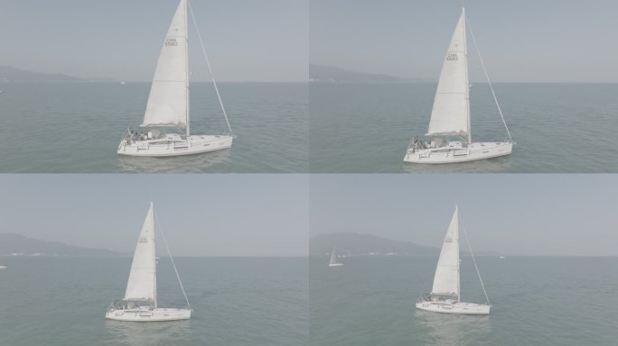 「4K航拍Dlog原素材」帆船海上航行