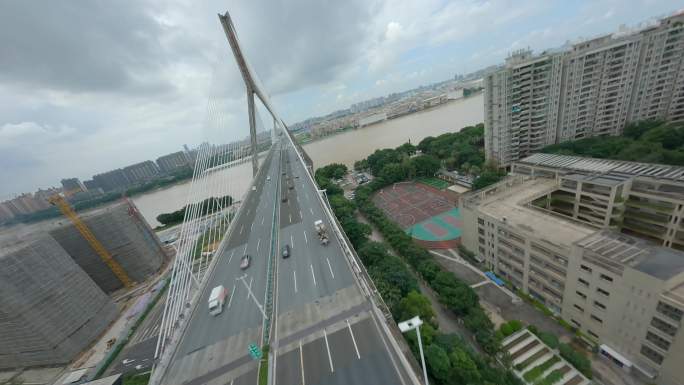 「4K穿越机原片」广州番禺大桥穿越机
