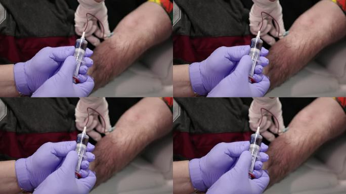 无法辨认的医生和护士为患者采血的B卷