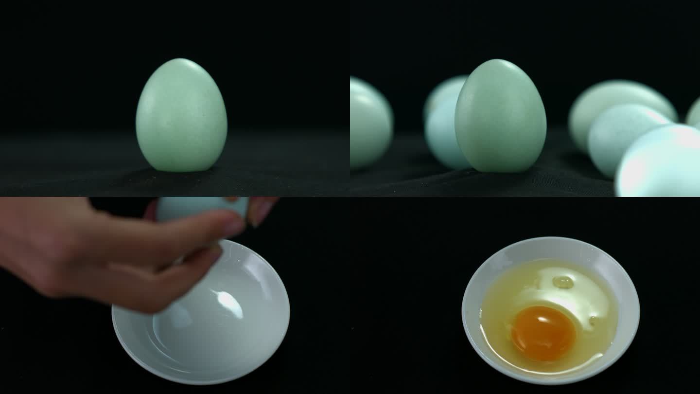 绿壳蛋鸡蛋空镜蛋清蛋黄