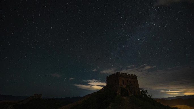 长城星空延时 长城银河