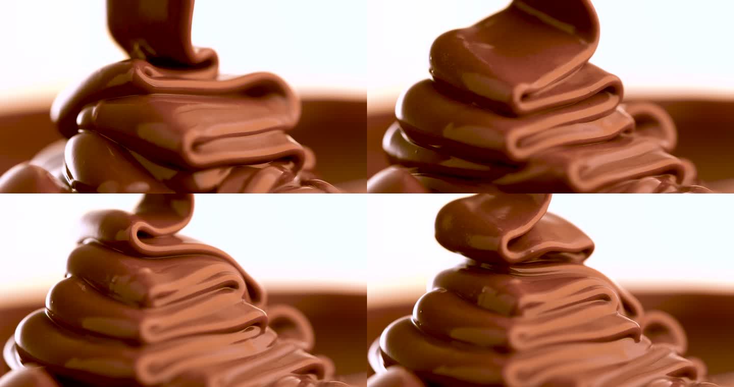 浇牛轧糖巧克力酱巧克力酱掉落折叠融化