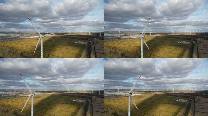 海边风力发电站-稻田