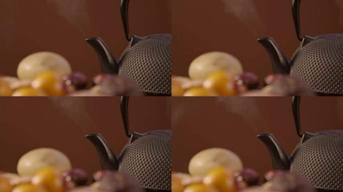 围炉烤水果煮茶固定镜头