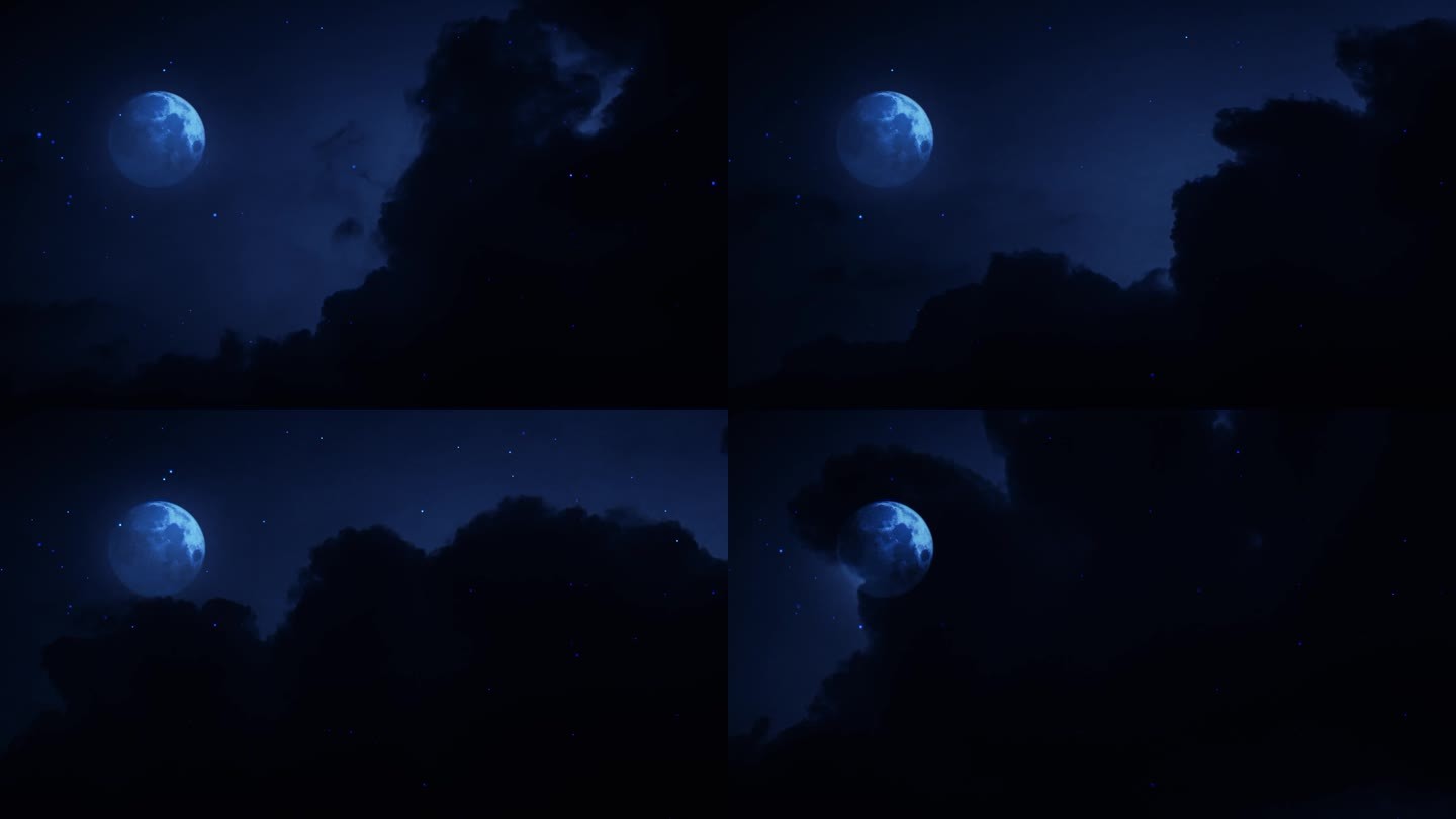 【HD天空】暗夜烟云唯美月空夜晚月亮月光