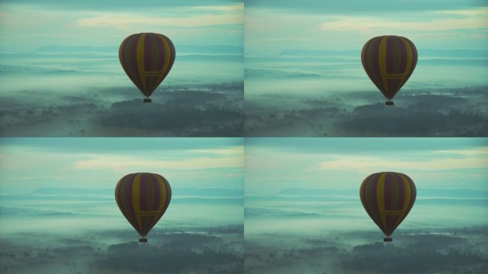 热气球 云雾 4K实拍