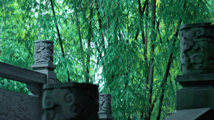 【4K】唯美竹林石桥传统文化意境空镜