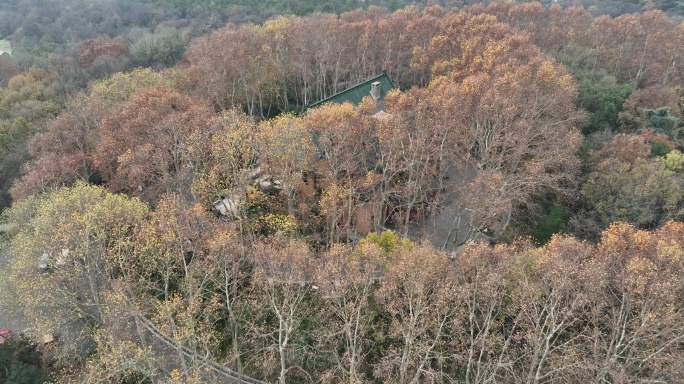 航拍南京钟山风景区美龄宫