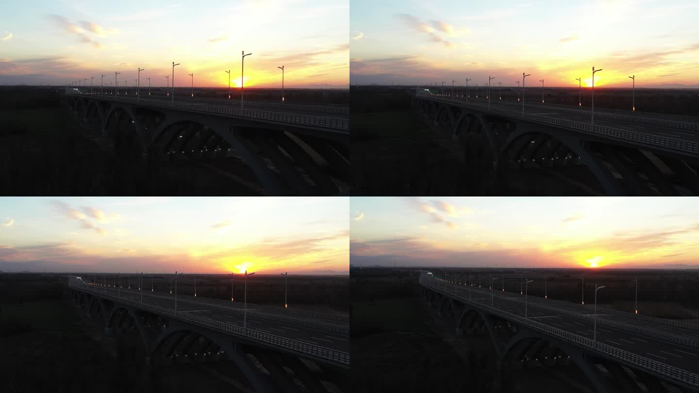 黄昏 大桥 日落 惆怅 雄伟 壮观 瑰丽
