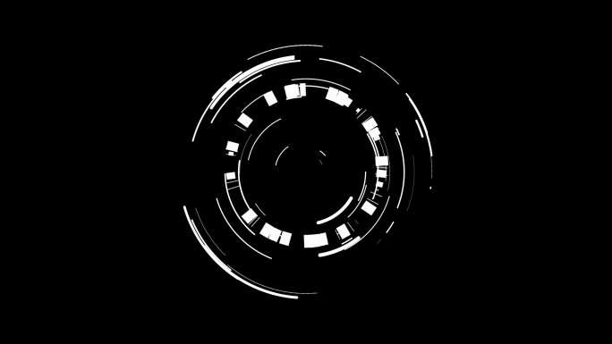 4K圆形HUD圆圈方块动画视频无缝循环