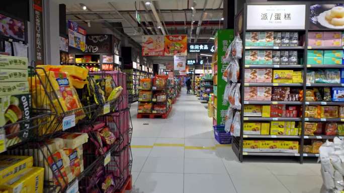 4K超市购物各区域通用空镜头