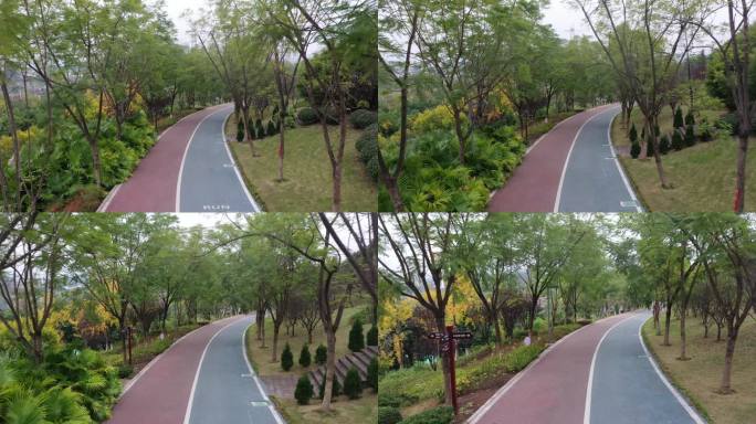 航拍重庆市北碚区复兴思缘公园风光