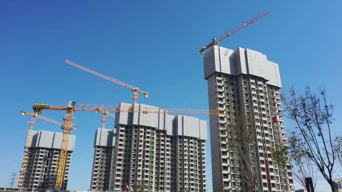 建筑 工地 安全 生产 塔吊 蓝天 基建