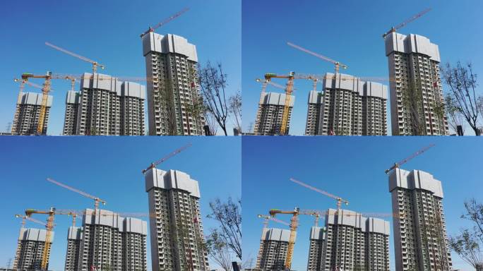 建筑 工地 安全 生产 塔吊 蓝天 基建