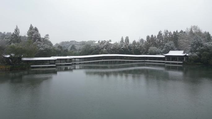 冬季风光杭州西湖浴鹄湾霁虹桥