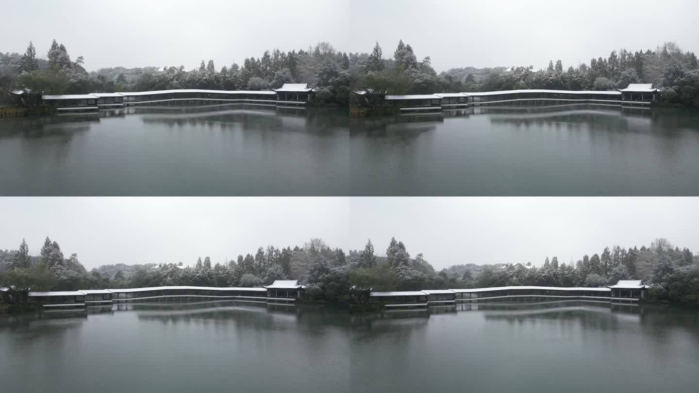 冬季风光杭州西湖浴鹄湾霁虹桥