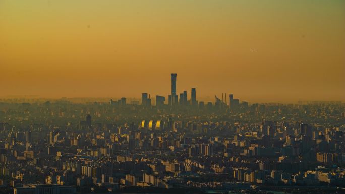 北京日出延时 北京城市全景日出