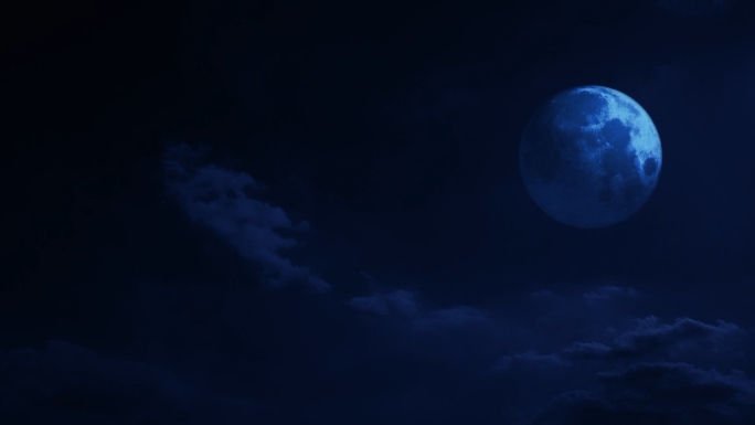 【HD天空】唯美月空暗夜烟云夜晚月亮薄云