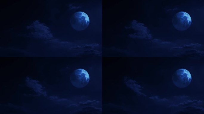【HD天空】唯美月空暗夜烟云夜晚月亮薄云