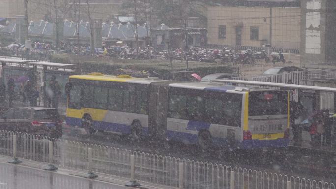 中关村大街交通雪景 大雪纷飞 合集