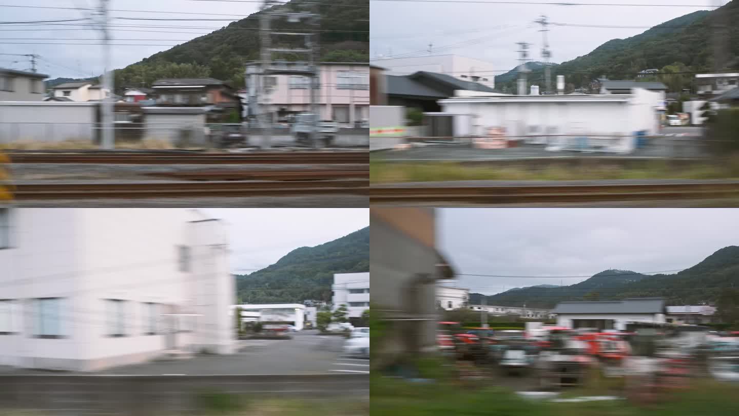 在熊本市运行的日本列车窗口拍摄的4K画面