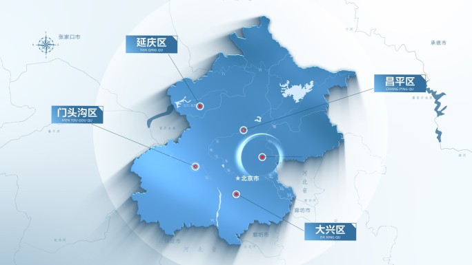 明亮立体北京地图