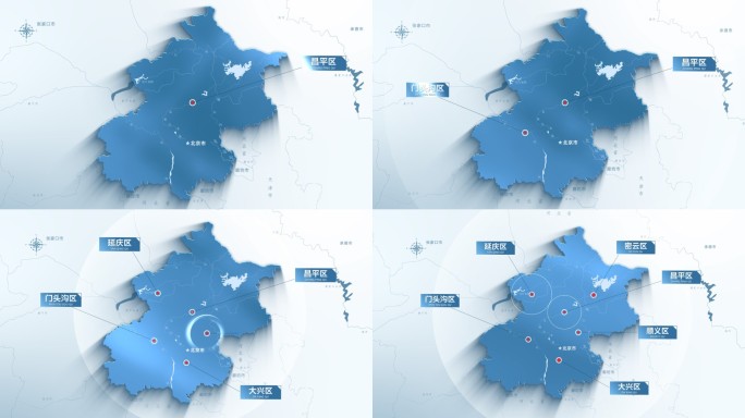 明亮立体北京地图