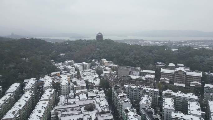 杭城冬季下雪风光