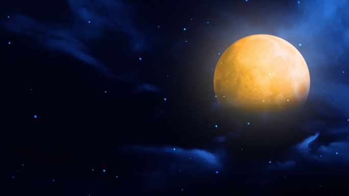 【HD天空】金月满月月夜彩云追月中秋团圆