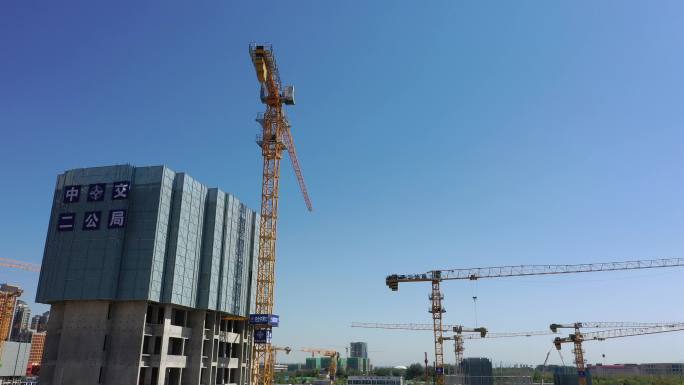 建筑 工地 安全 生产 塔吊 蓝天 中交