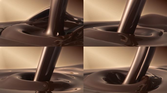 液体巧克力流流体奶油咖啡