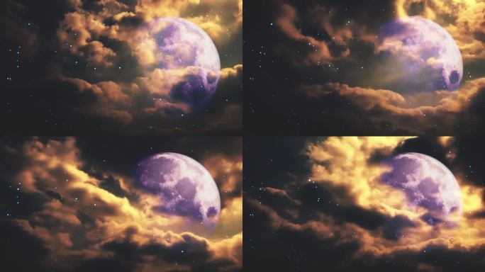 【HD天空】仙境金月奇幻彩云追月魔幻浪漫