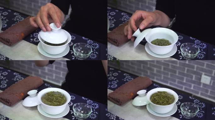 4K茶道泡茶茶叶实拍视频素材