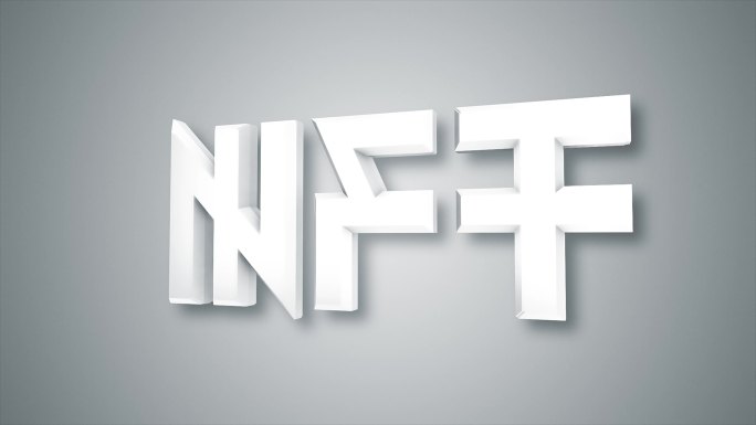 NFT，不可替代代币，数字艺术，比特币区块链加密货币概念，未来创新背景动画，采矿，Eterium，A