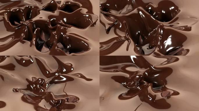 巧克力碎片溅成液体巧克力