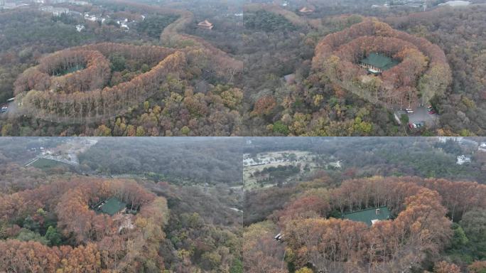 航拍南京钟山风景区美龄宫