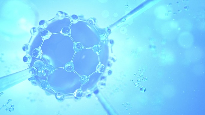 蓝色基因分子原子结构 护肤品肌肤细胞素材