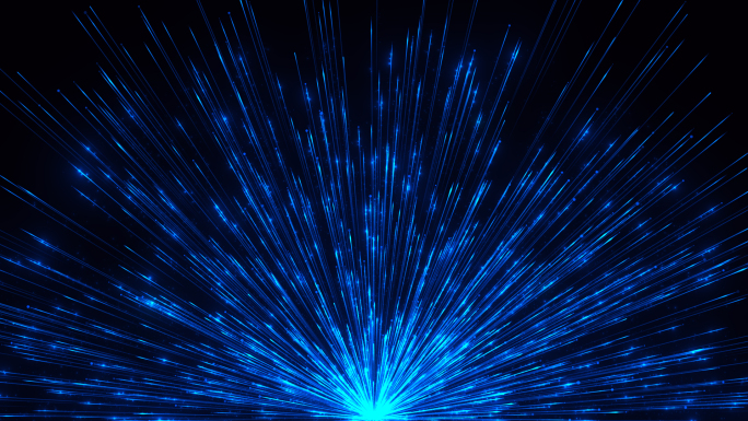蓝色科技粒子线条上升