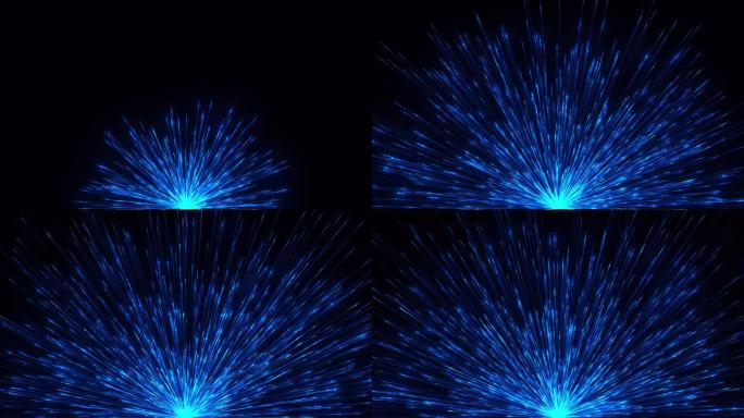 蓝色科技粒子线条上升