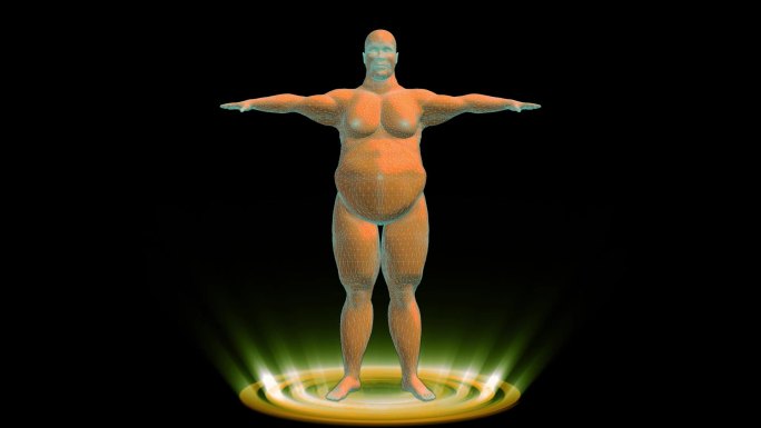减肥燃烧脂肪三维动画由胖变瘦抽脂医疗整型
