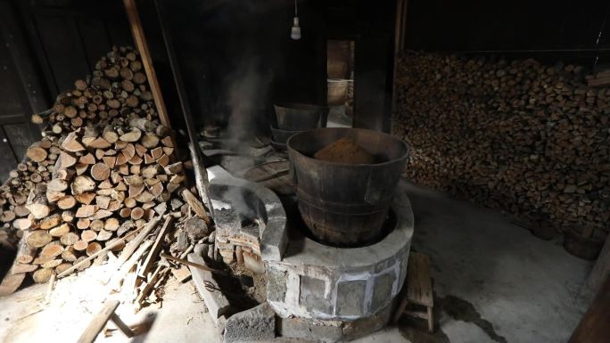 蒸煮茶籽流程