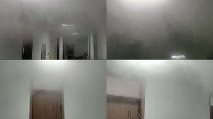 实拍宿舍走廊烟雾失火1