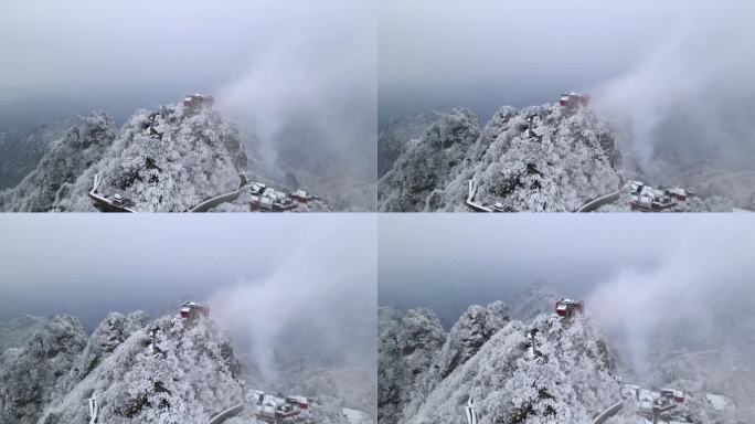 武当山金顶雪景航拍