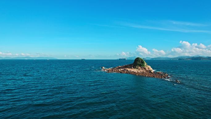 航拍深圳大梅沙小梅沙海上小岛