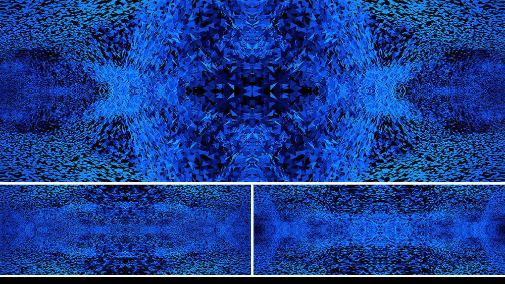 【宽屏时尚背景】蓝色碎片虚拟粒子光影镜像